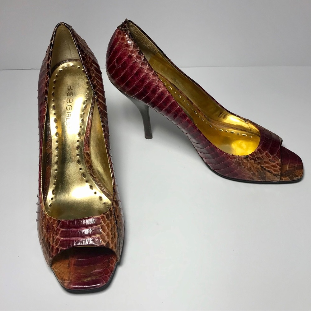 BCBGIRLS Ariel Open Toe Heels